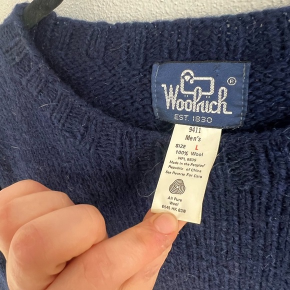 Vintage Woolrich Bird Hunting Scene Handknit Sweater, size Large - Picture 5 of 5